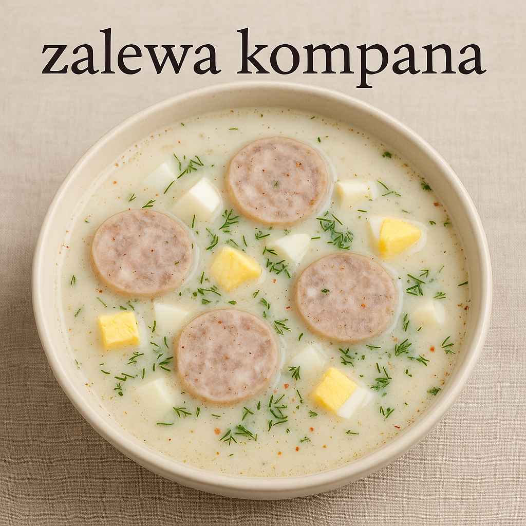 Zalewa kompana - kremowa zupa z kiełbasą i jajkiem